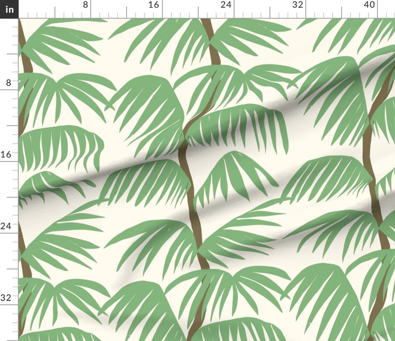 Abstract Palms Tropical Stripe Nature Minimalist Summer Vibes Large Scale Custom Printed Fabric by Spoonflower Various Fabrics by the Yard or Fat Quarter